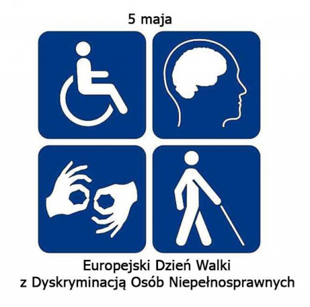 Zdjęcie: Plakat 5 maja Europejski Dzień Walki z Dyskryminacją Osób Niepełnosprawnych
